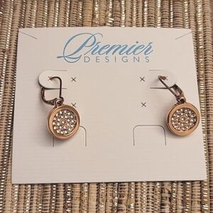 NIB Sweet Caroline Rose Gold Circle Stone Earings